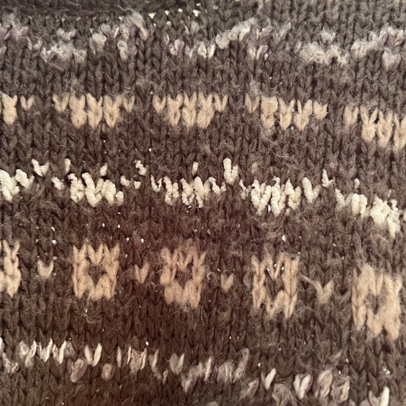 Free people women’s brown and cream wool patterned sweater size XS - Picture 3 of 6